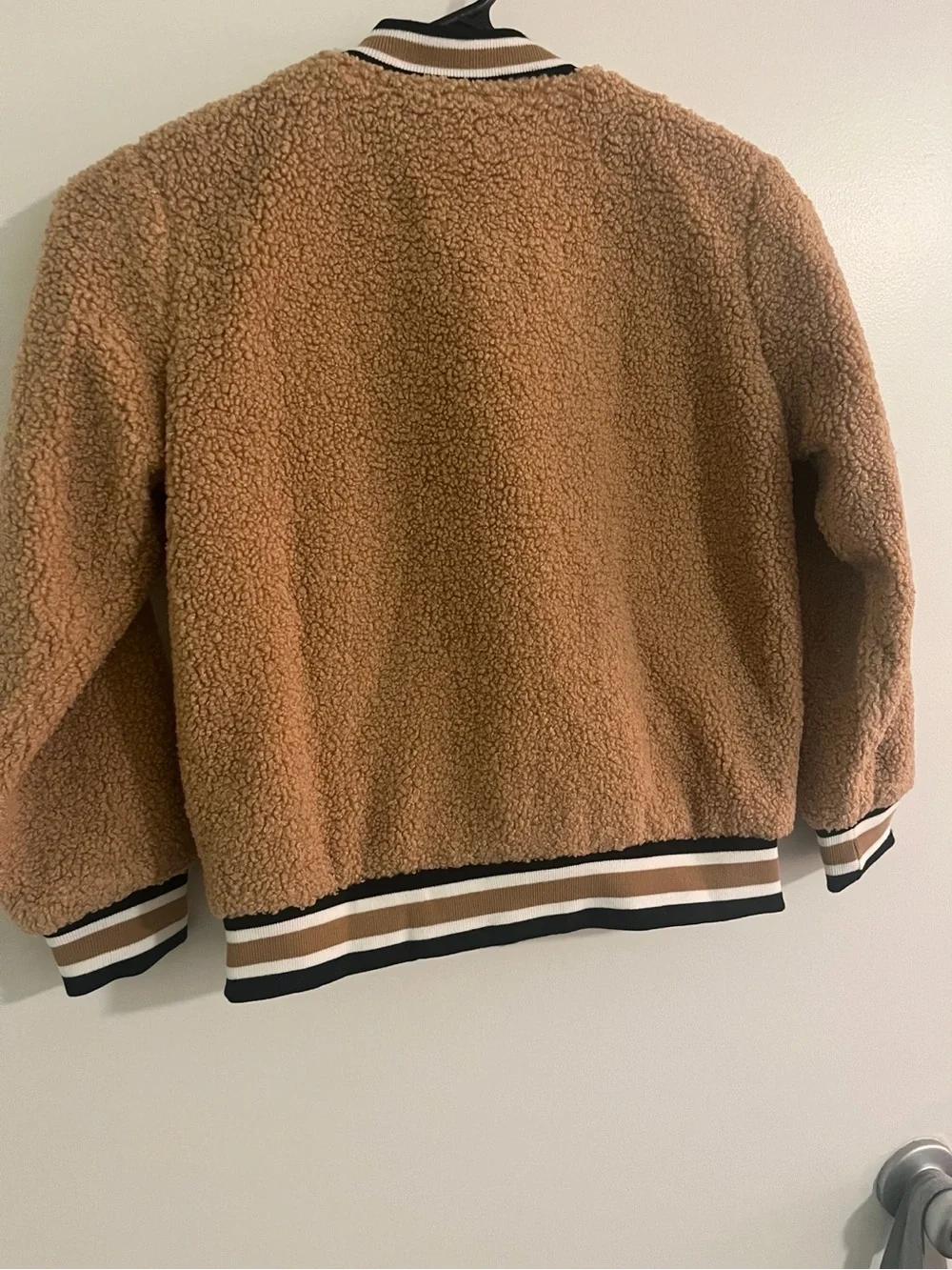 Grace Karin Tan Sherpa Jacket with Button Front